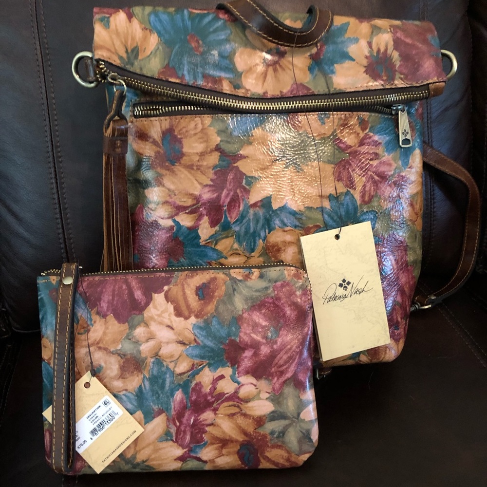 Patricia Nash Crossbody/Backpack & Wristlet Pouch
